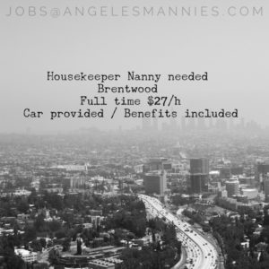 Hollywood Brentwood Professional Spanish Speaking Housekeeper Angeles Mannies Nannies Elite Staffing Agency Educated Childcare